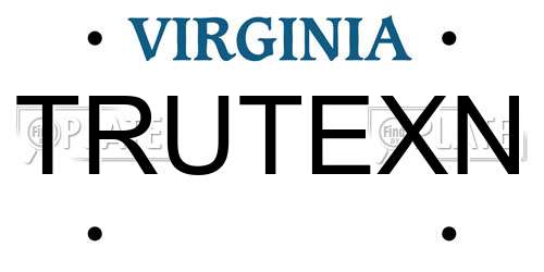 TRUTEXN Virginia License Plate