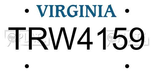 TRW4159 Virginia License Plate