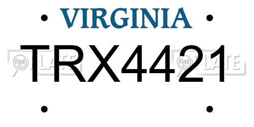 TRX4421 Virginia License Plate