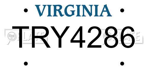 TRY4286 Virginia License Plate