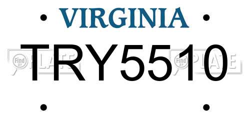 TRY5510 Virginia License Plate