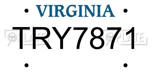 TRY7871 Virginia License Plate