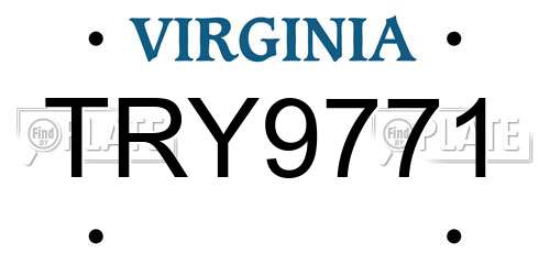 TRY9771 Virginia License Plate