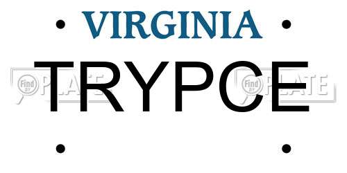 TRYPCE Virginia License Plate