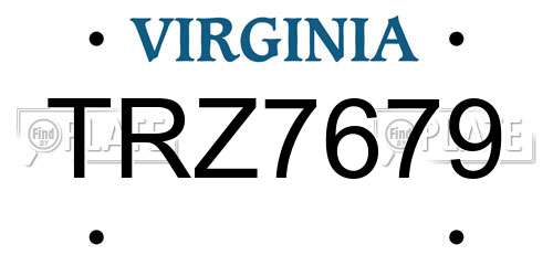 TRZ7679 Virginia License Plate