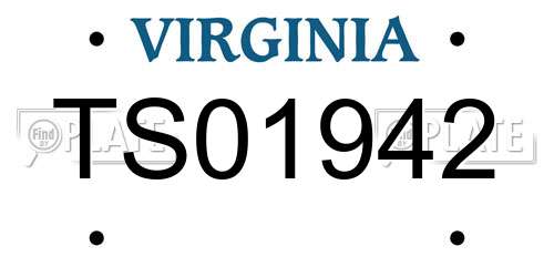 TS01942 Virginia License Plate