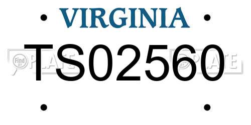 TS02560 Virginia License Plate