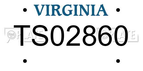 TS02860 Virginia License Plate