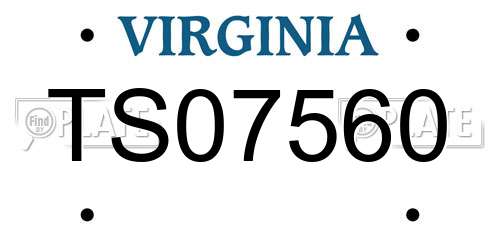 TS07560 Virginia License Plate