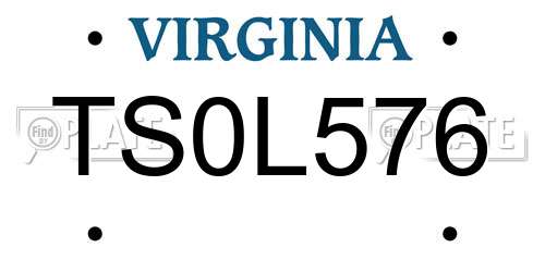 TS0L576 Virginia License Plate