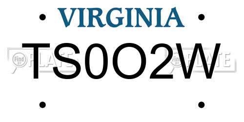 TS0O2W Virginia License Plate