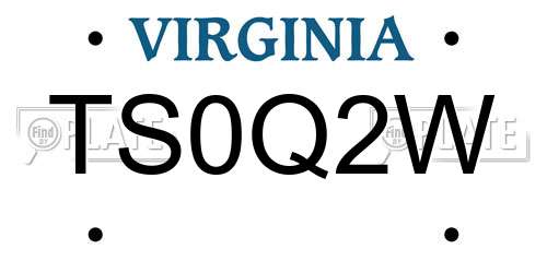 TS0Q2W Virginia License Plate