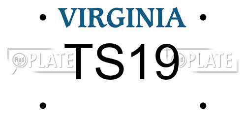 TS19 Virginia License Plate