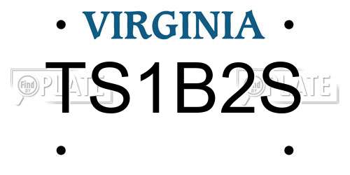 TS1B2S Virginia License Plate