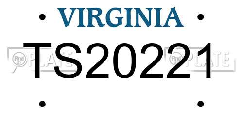 TS20221 Virginia License Plate