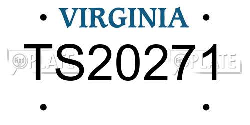 TS20271 Virginia License Plate