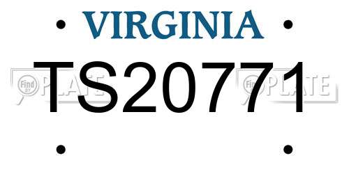 TS20771 Virginia License Plate