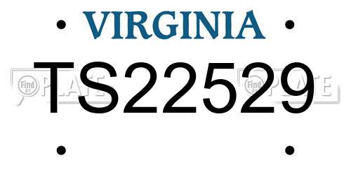 TS22529 Virginia License Plate