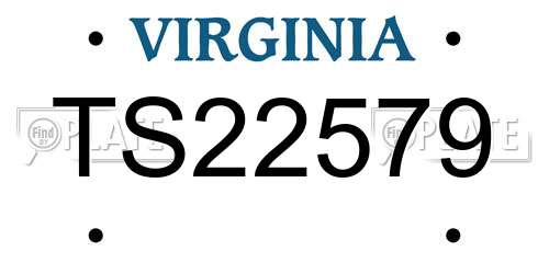 TS22579 Virginia License Plate