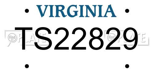 TS22829 Virginia License Plate