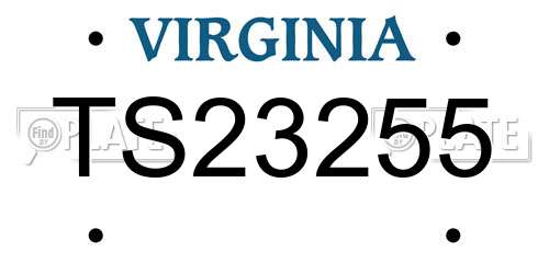 TS23255 Virginia License Plate