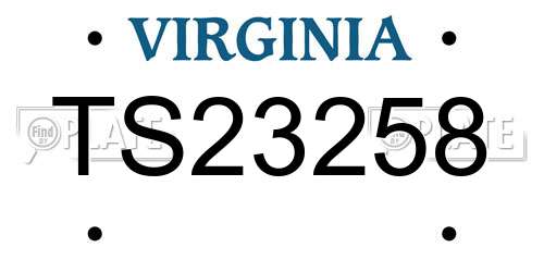 TS23258 Virginia License Plate