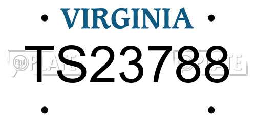 TS23788 Virginia License Plate