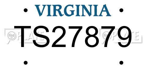 TS27879 Virginia License Plate