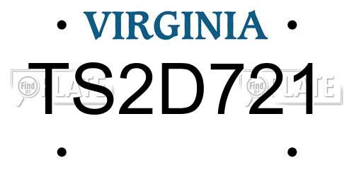 TS2D721 Virginia License Plate