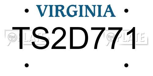 TS2D771 Virginia License Plate