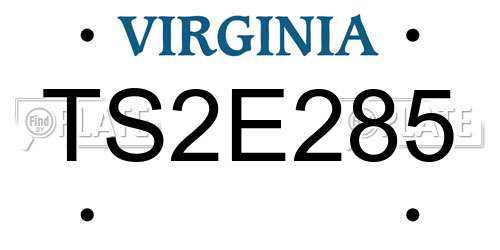 TS2E285 Virginia License Plate