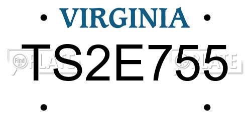 TS2E755 Virginia License Plate