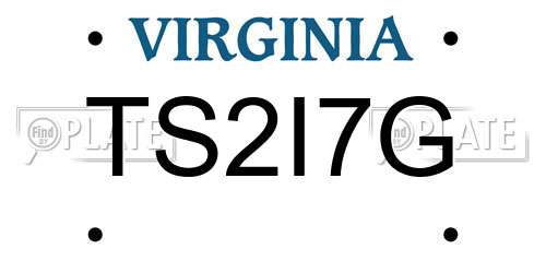 TS2I7G Virginia License Plate