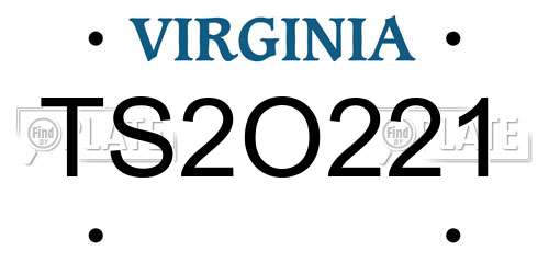 TS2O221 Virginia License Plate