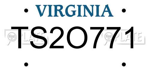 TS2O771 Virginia License Plate
