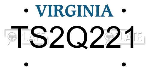 TS2Q221 Virginia License Plate