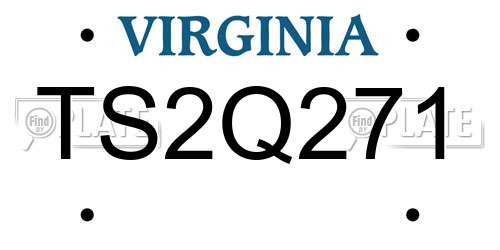 TS2Q271 Virginia License Plate