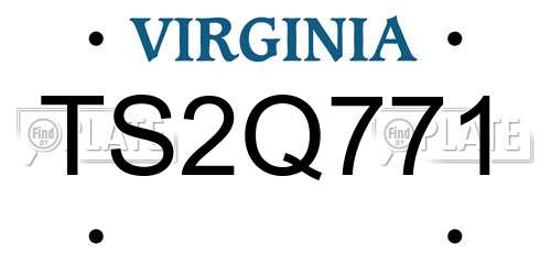 TS2Q771 Virginia License Plate