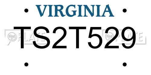 TS2T529 Virginia License Plate