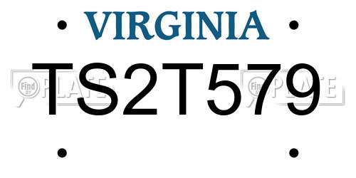 TS2T579 Virginia License Plate