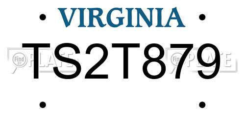 TS2T879 Virginia License Plate