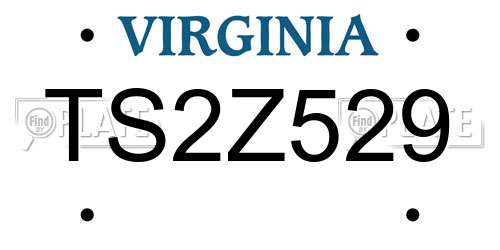 TS2Z529 Virginia License Plate