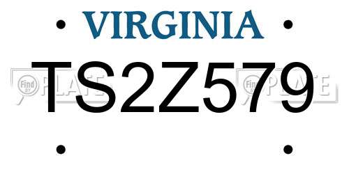 TS2Z579 Virginia License Plate
