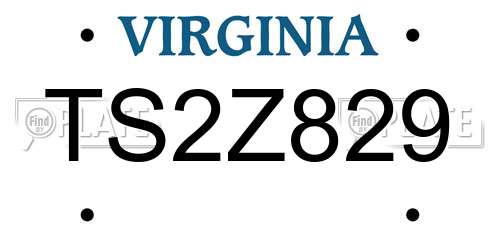 TS2Z829 Virginia License Plate