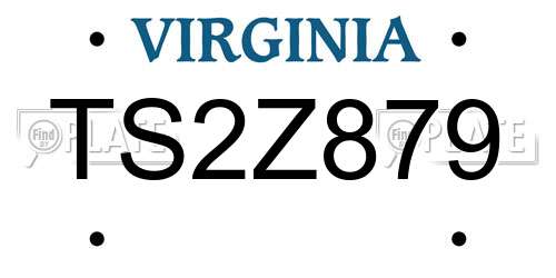 TS2Z879 Virginia License Plate