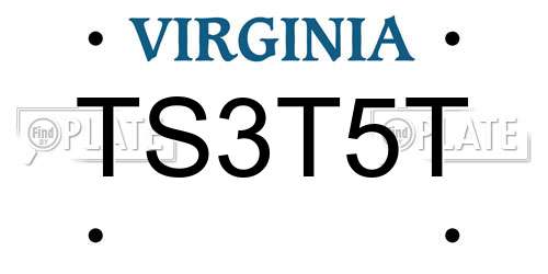 TS3T5T Virginia License Plate