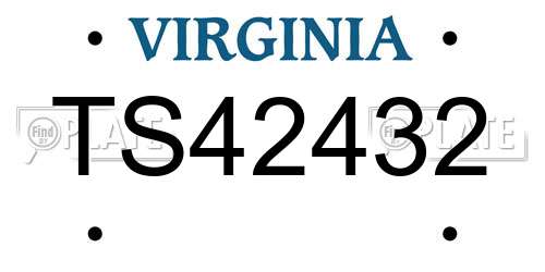 TS42432 Virginia License Plate