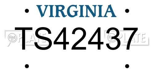 TS42437 Virginia License Plate