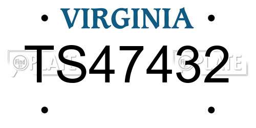 TS47432 Virginia License Plate
