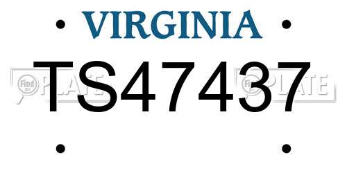 TS47437 Virginia License Plate